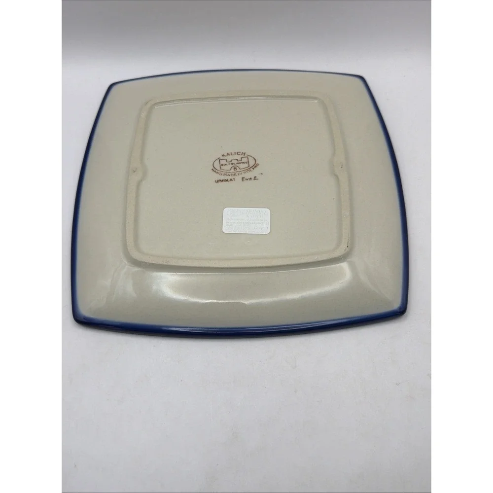 Kalich Polish Pottery Plate Boleslawiec Square 9.25